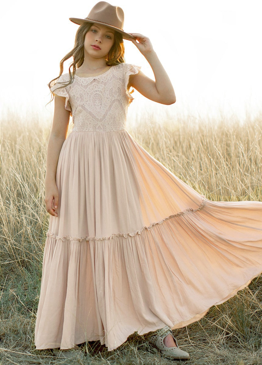 Summer Girls Lace Chiffon Dresses Kids Flower Girl Wedding Princess Party Dress Vestidos Costume Children Clothing For 4-14Years - https://www.luxenorstore.com