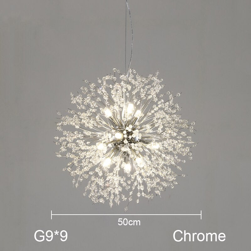 Nordic Minimalist Creative Wrought Iron Dandelion Chandelier Living Room Bedroom Dining Led Indoor Lighting Fixtures