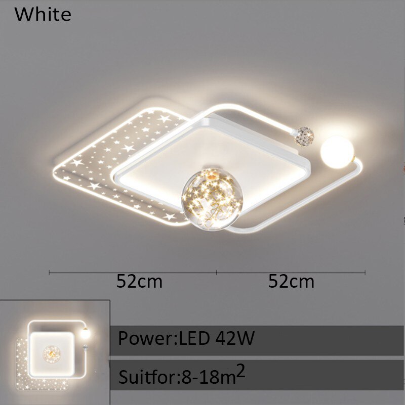 Modern Bedroom Ceiling Lamp Personalized Gypsophila Children's Room Chandelier Creative LED Study Room Interior Decoration Lamps