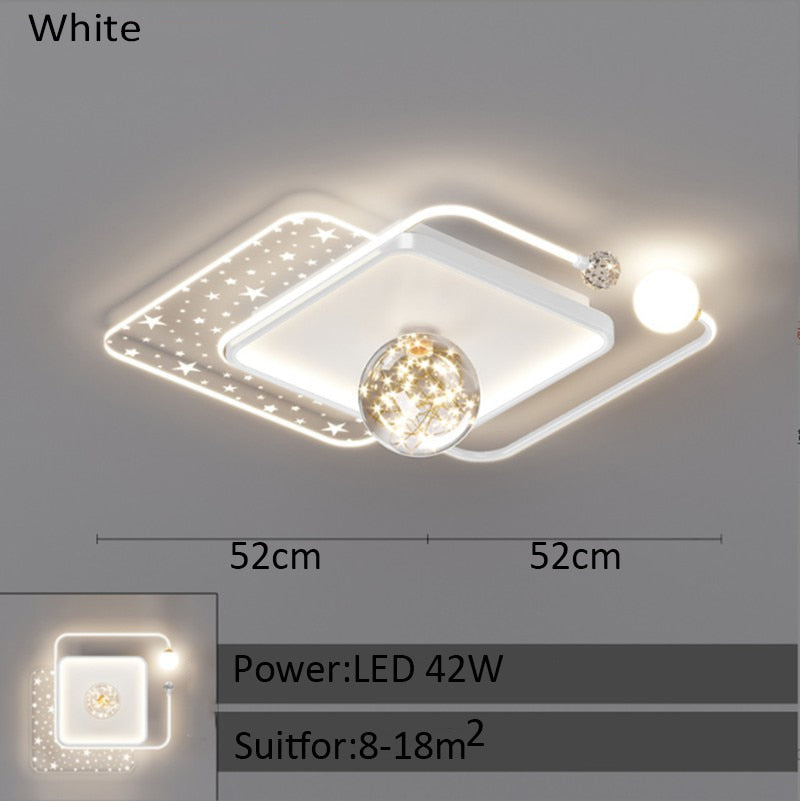 Modern Bedroom Ceiling Lamp Personalized Gypsophila Children's Room Chandelier Creative LED Study Room Interior Decoration Lamps