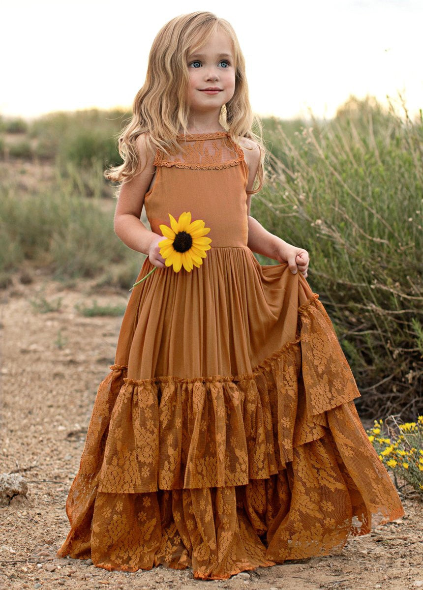 Summer Girls Lace Chiffon Dresses Kids Flower Girl Wedding Princess Party Dress Vestidos Costume Children Clothing For 4-14Years - https://www.luxenorstore.com