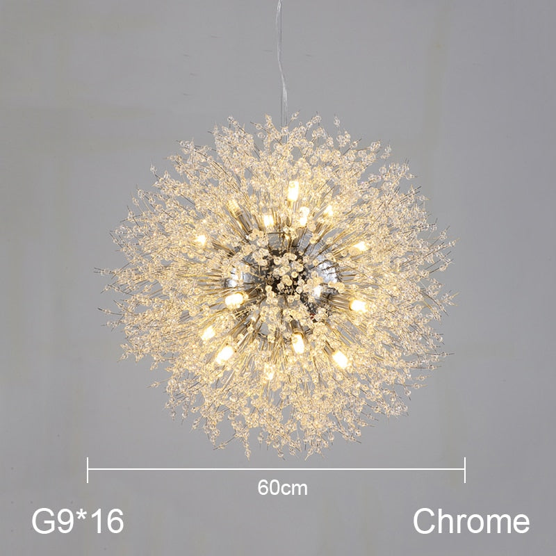 Nordic Minimalist Creative Wrought Iron Dandelion Chandelier Living Room Bedroom Dining Led Indoor Lighting Fixtures