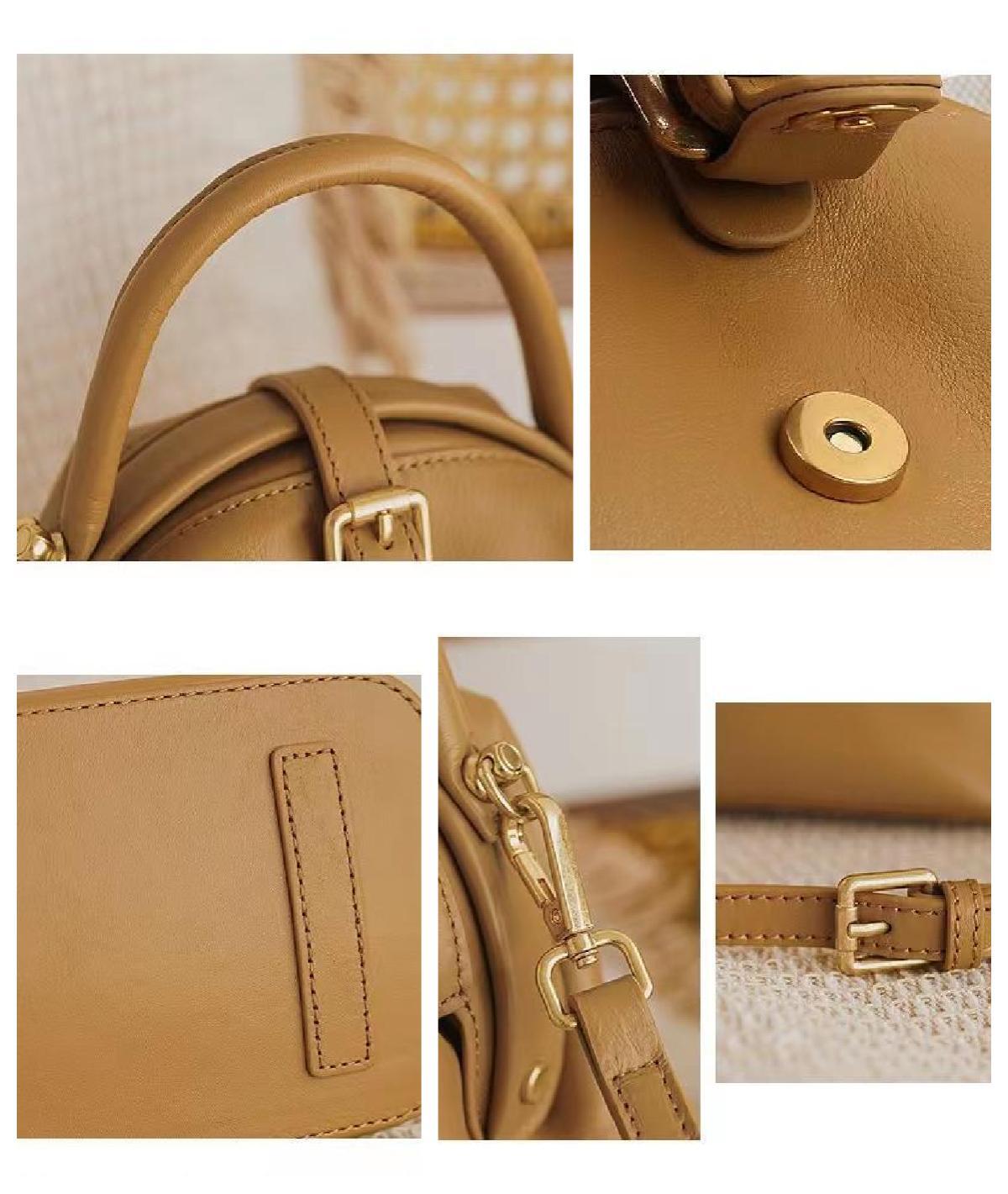 ANGENGRUI New Leather Women's Bag Vintage Magnetic Clasp Handbag Cowhide One Shoulder Messenger Bag