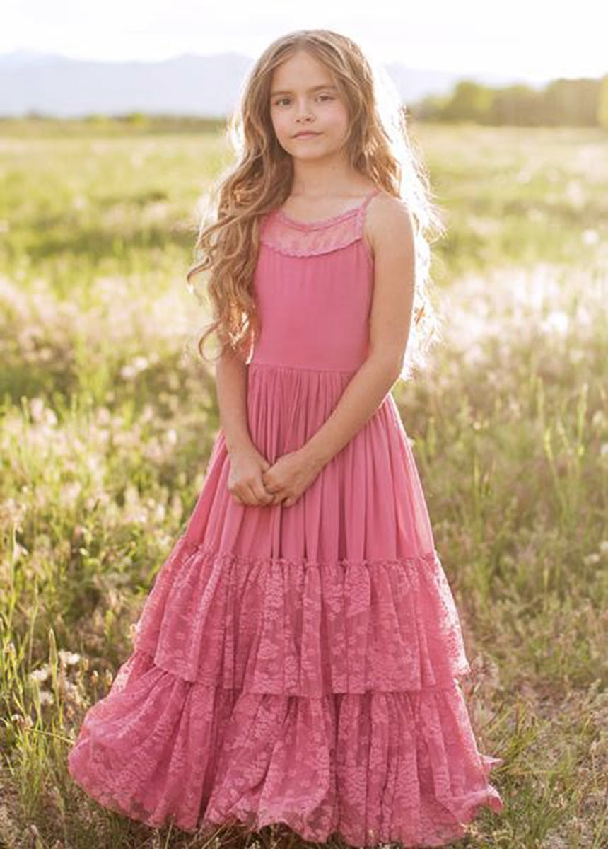 Summer Girls Lace Chiffon Dresses Kids Flower Girl Wedding Princess Party Dress Vestidos Costume Children Clothing For 4-14Years - https://www.luxenorstore.com