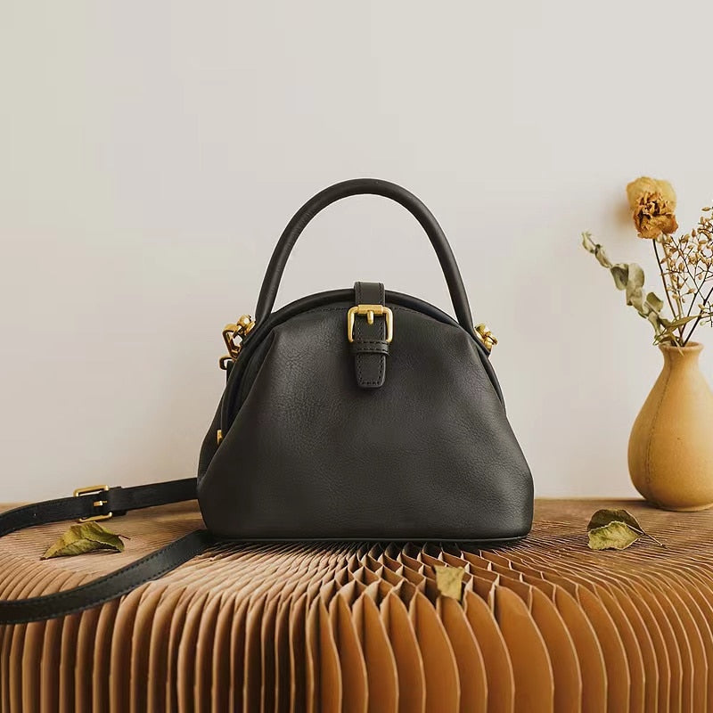 ANGENGRUI New Leather Women's Bag Vintage Magnetic Clasp Handbag Cowhide One Shoulder Messenger Bag