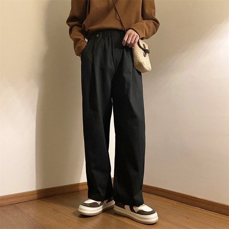 Harajuku Style Men's Cotton Casual Trousers New Fashion Streetwear Pants For Men Male Loose Wide-leg City-boy Sweatpants