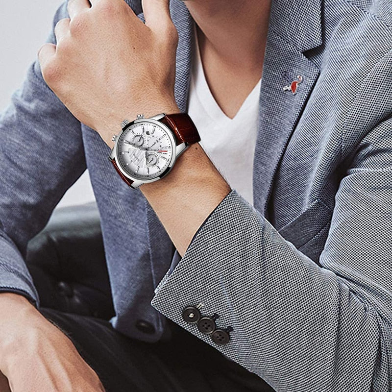 Watches Mens 2022 LIGE Top Brand Luxury Casual Leather Quartz Men's Watch Business Clock Male Sport Waterproof Date Chronograph