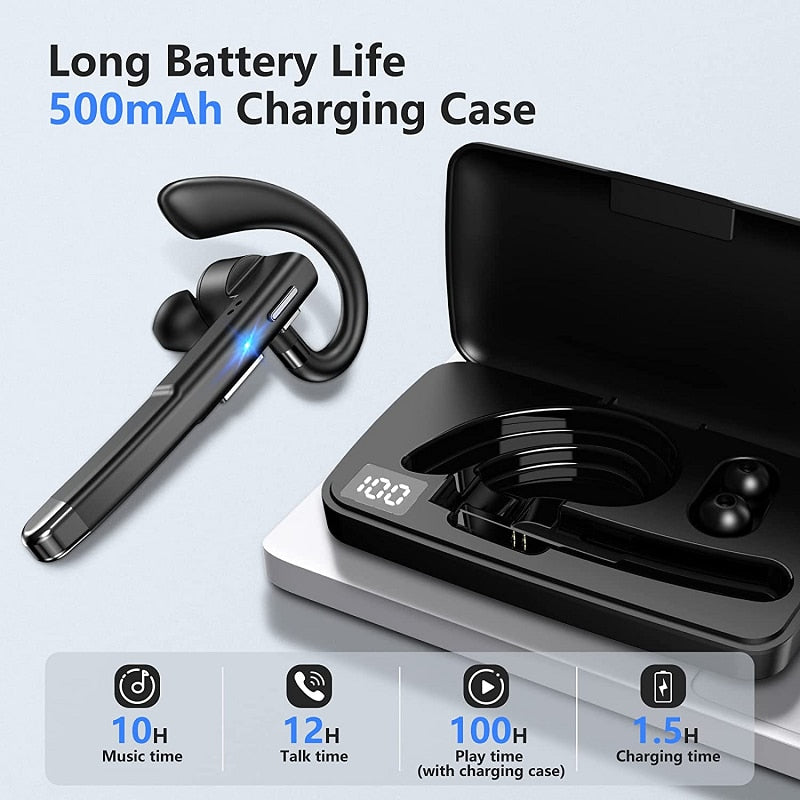 10H Bluetooth Business Earphone Wireless Earbuds Single Handsfree For Driving HD Call Headphone Microphone Business Headset