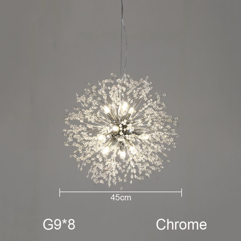 Nordic Minimalist Creative Wrought Iron Dandelion Chandelier Living Room Bedroom Dining Led Indoor Lighting Fixtures