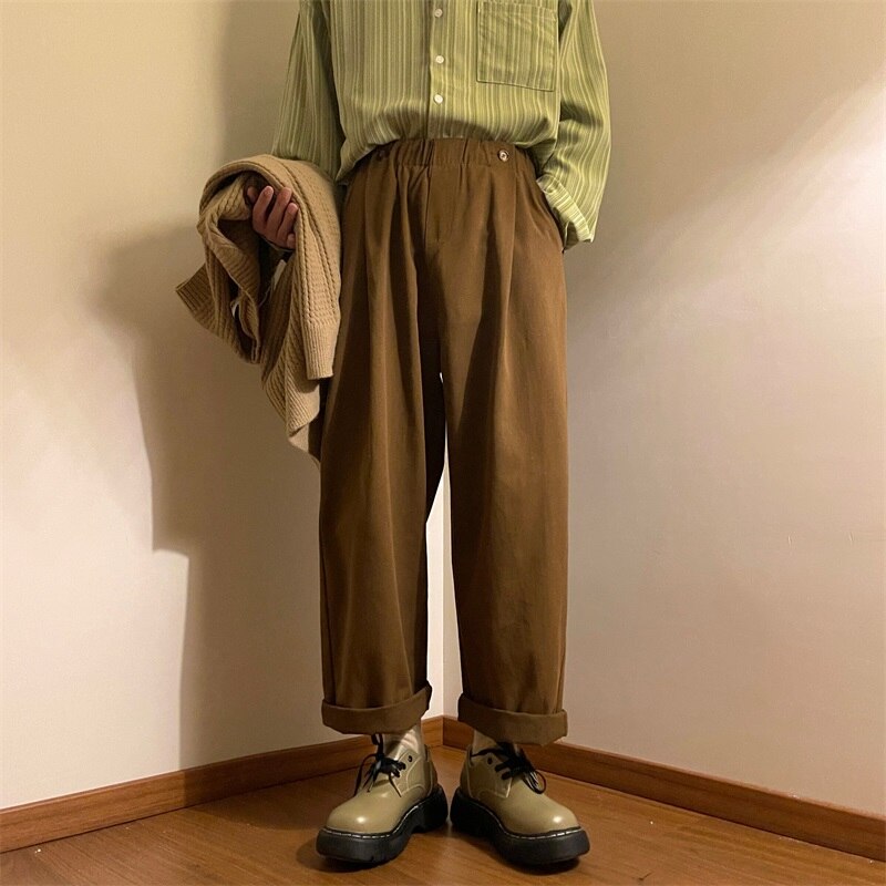 Harajuku Style Men's Cotton Casual Trousers New Fashion Streetwear Pants For Men Male Loose Wide-leg City-boy Sweatpants