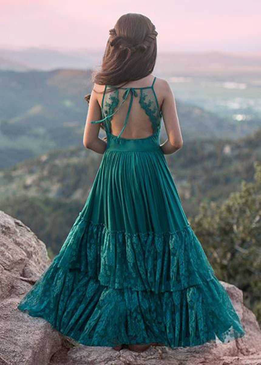Summer Girls Lace Chiffon Dresses Kids Flower Girl Wedding Princess Party Dress Vestidos Costume Children Clothing For 4-14Years - https://www.luxenorstore.com