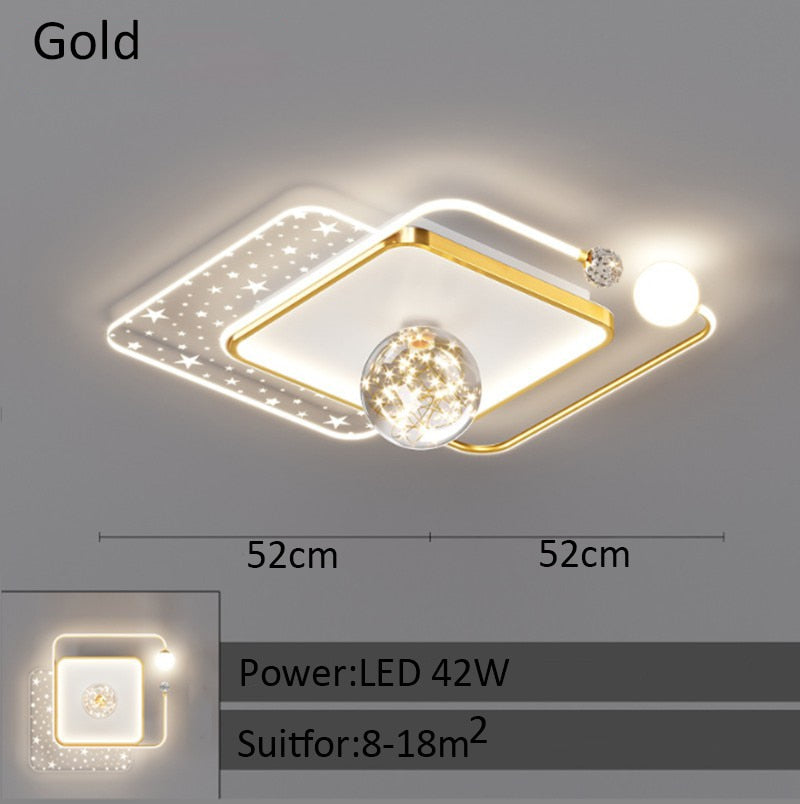 Modern Bedroom Ceiling Lamp Personalized Gypsophila Children's Room Chandelier Creative LED Study Room Interior Decoration Lamps