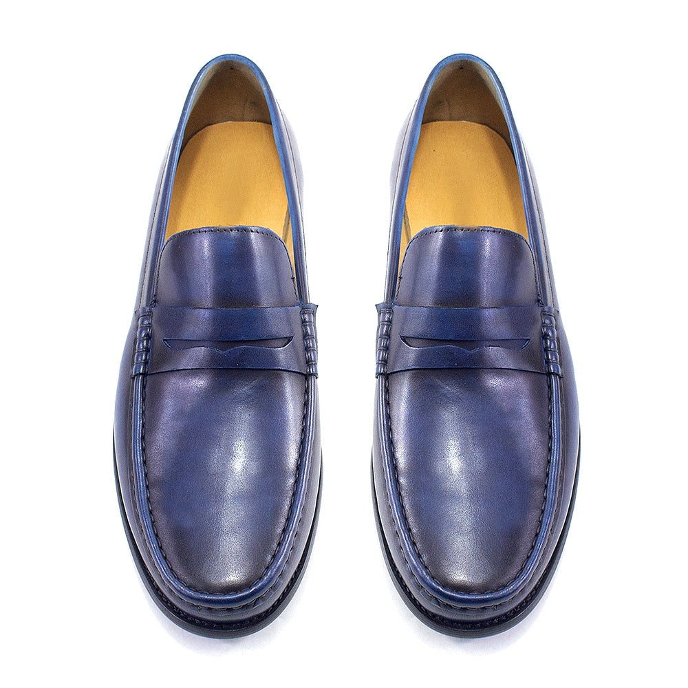 Luxury Men's Penny Loafers Genuine Leather Male Casual Office Business Dress Shoes for Men Fashion Party Wedding Formal Footwear