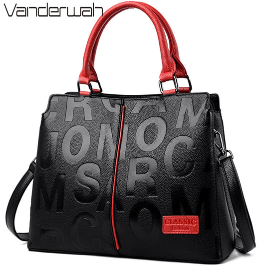 Ladies Quality Leather Letter Shoulder Bags for Women 2022 Luxury Handbags Women Bags Designer Fashion Large Capacity Tote Bag - https://www.luxenorstore.com