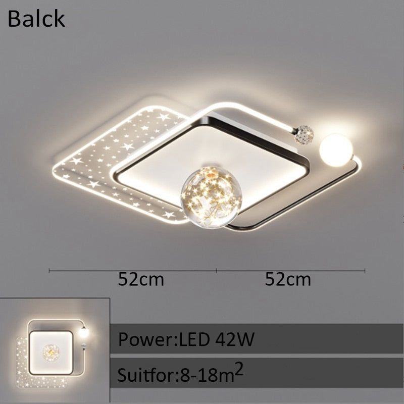 Modern Bedroom Ceiling Lamp Personalized Gypsophila Children's Room Chandelier Creative LED Study Room Interior Decoration Lamps