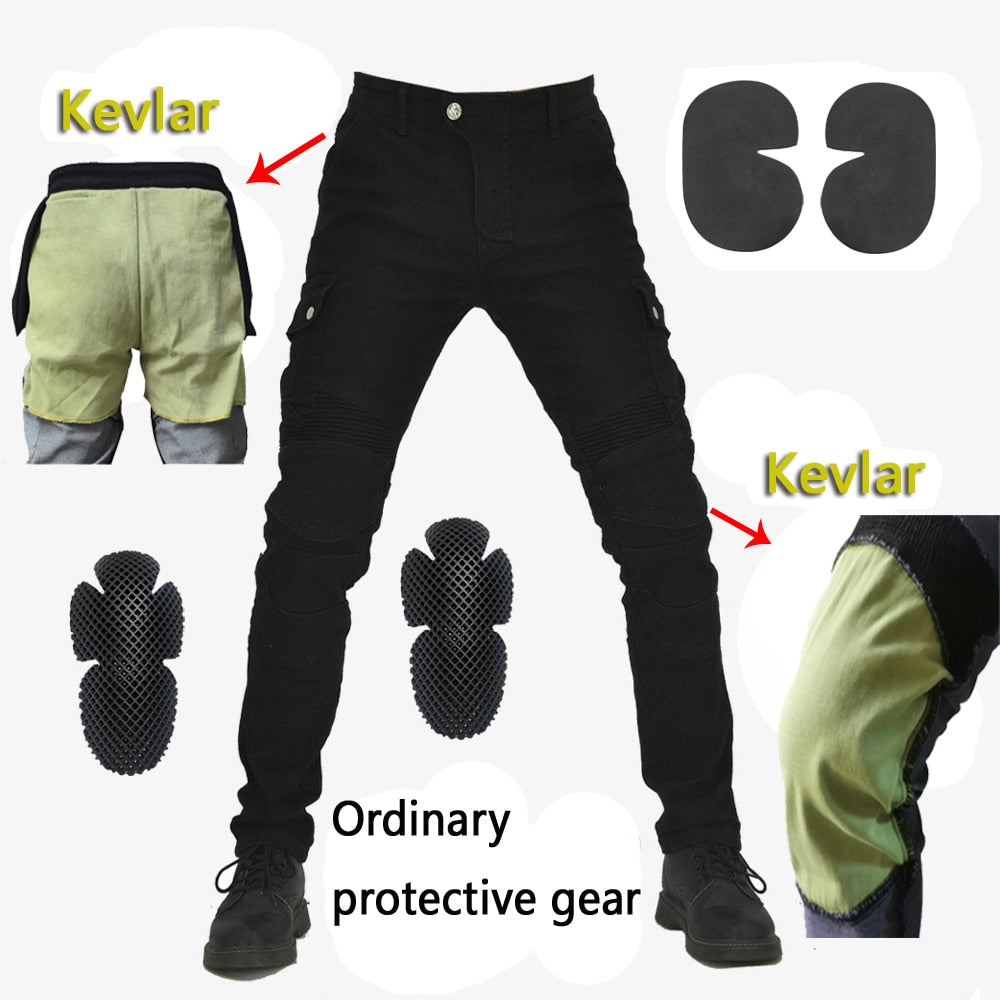 Kevlar Motorcycle Pants Moto Protection Motocross Jeans Rodilleras Moto Jeans Men Motocross Pants Four Seasons Breathable XS 5XL
