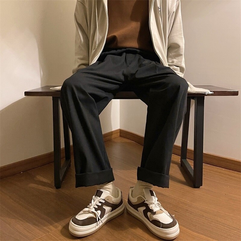 Harajuku Style Men's Cotton Casual Trousers New Fashion Streetwear Pants For Men Male Loose Wide-leg City-boy Sweatpants