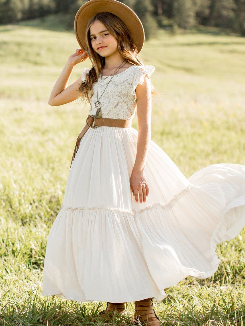 Summer Girls Lace Chiffon Dresses Kids Flower Girl Wedding Princess Party Dress Vestidos Costume Children Clothing For 4-14Years - https://www.luxenorstore.com
