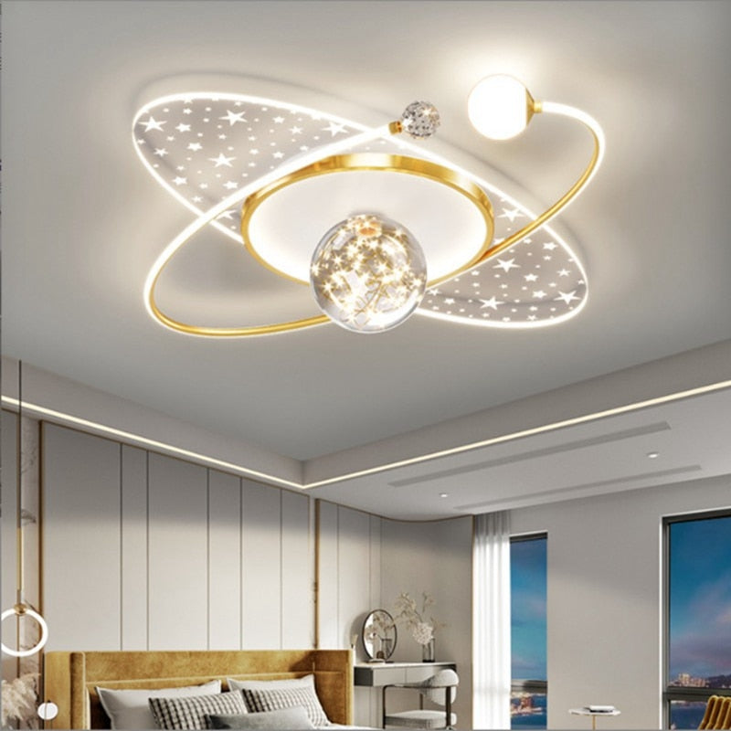 Modern Bedroom Ceiling Lamp Personalized Gypsophila Children's Room Chandelier Creative LED Study Room Interior Decoration Lamps