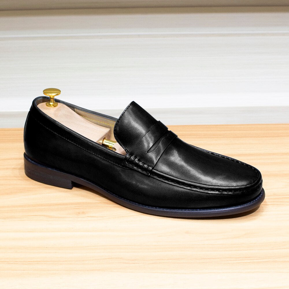 Luxury Men's Penny Loafers Genuine Leather Male Casual Office Business Dress Shoes for Men Fashion Party Wedding Formal Footwear