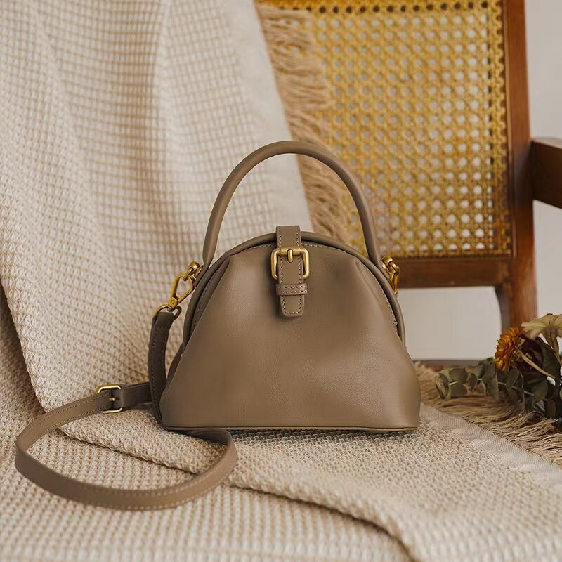 ANGENGRUI New Leather Women's Bag Vintage Magnetic Clasp Handbag Cowhide One Shoulder Messenger Bag