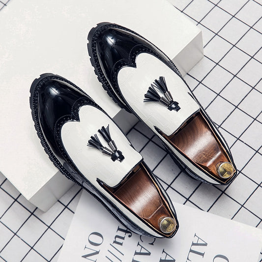 New Tassel Casual Loafers Men Leather Shoes Fashion Wedding Party Shoes Luxury Men Designer Business Flats Shoes Plus Size 38-47