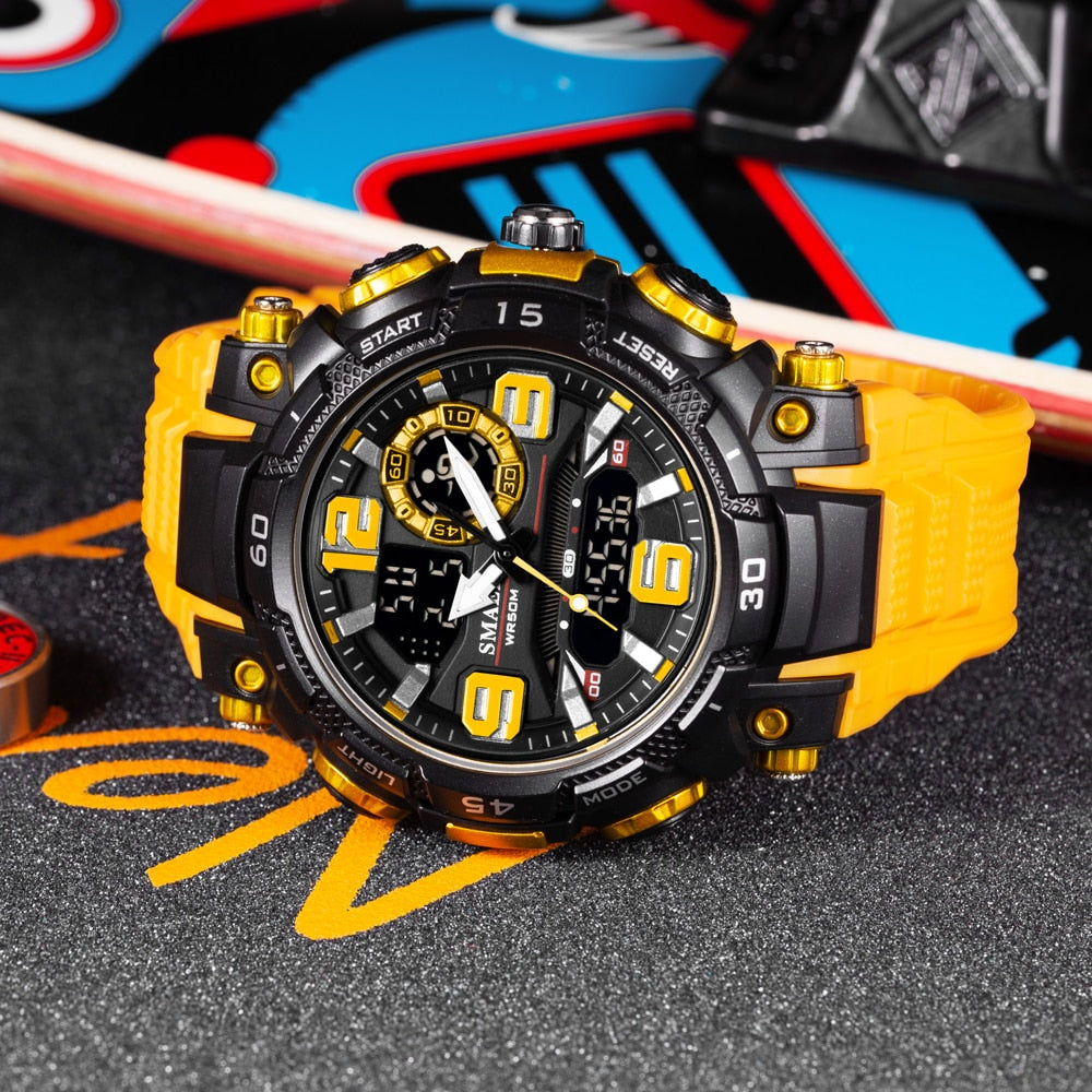 SMAEL Top Luxury Watches Men Dual Display Watch Waterproof Men's Sport Wristwatch Mens Military Army Clock Male Stopwatch 1921