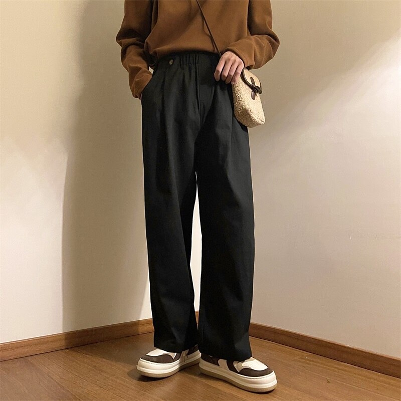 Harajuku Style Men's Cotton Casual Trousers New Fashion Streetwear Pants For Men Male Loose Wide-leg City-boy Sweatpants