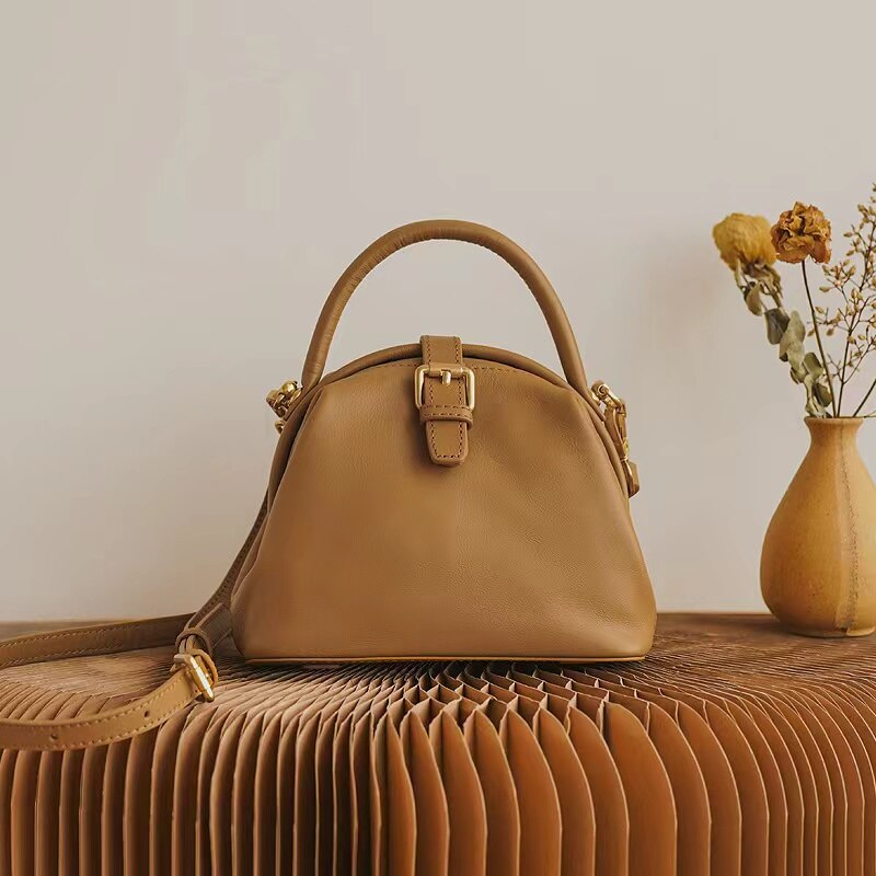 ANGENGRUI New Leather Women's Bag Vintage Magnetic Clasp Handbag Cowhide One Shoulder Messenger Bag