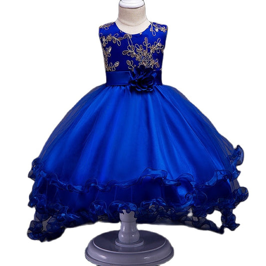 Girls Princess Embroidery Baby Flower Wedding Christmas Party Tutu Dress Teenager Children Kids Elegant Vestidos for 3-15Years - https://www.luxenorstore.com