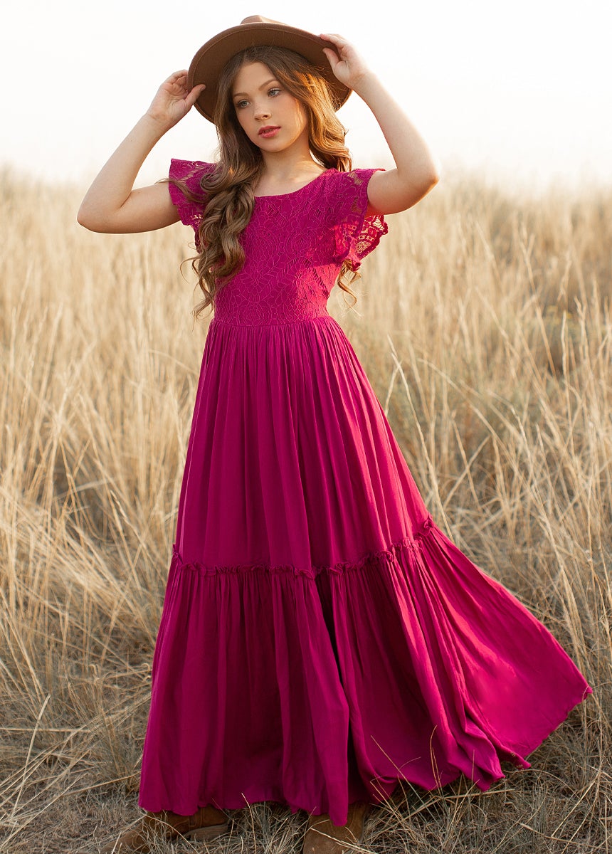 Summer Girls Lace Chiffon Dresses Kids Flower Girl Wedding Princess Party Dress Vestidos Costume Children Clothing For 4-14Years - https://www.luxenorstore.com