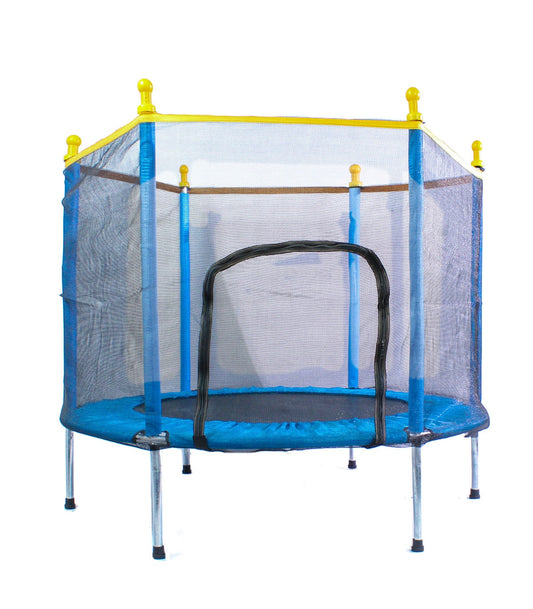 CHILDREN'S TRAMPOLINE FOR KIDS, WITH PROTECTIVE NET, DOOR WITH ZIPPER, 140 CM, FREE SHIPPING